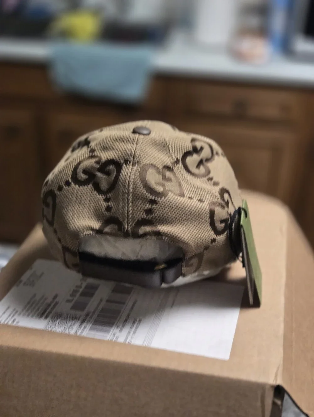 Gucci Tan and Dark Brown Monogram Baseball Cap